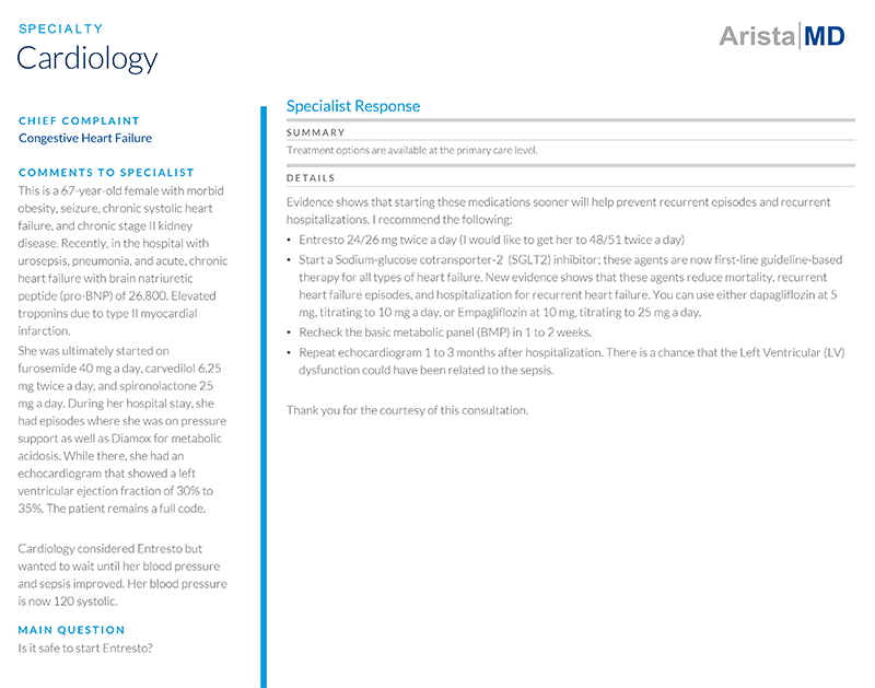 Cardiology Consult - CHF