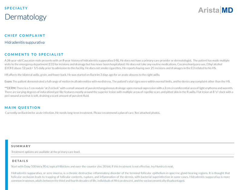 Dermatology Consult