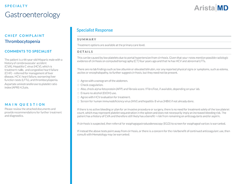 Gastroenterology Consult