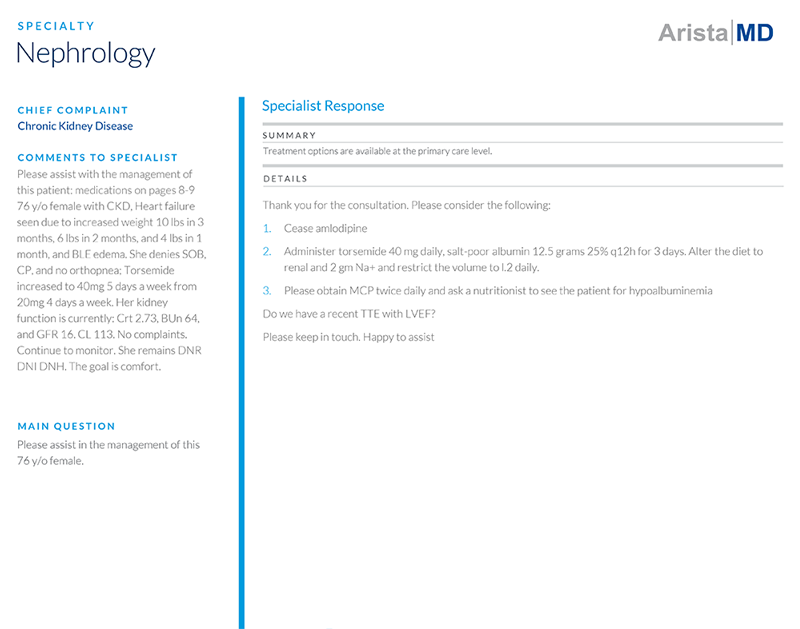 Nephrology Consult