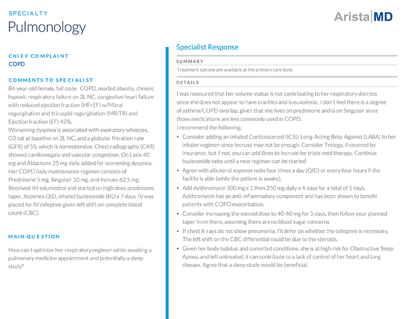 Pulmonology Consult